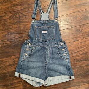 Levi's Blue Denim Short Overalls